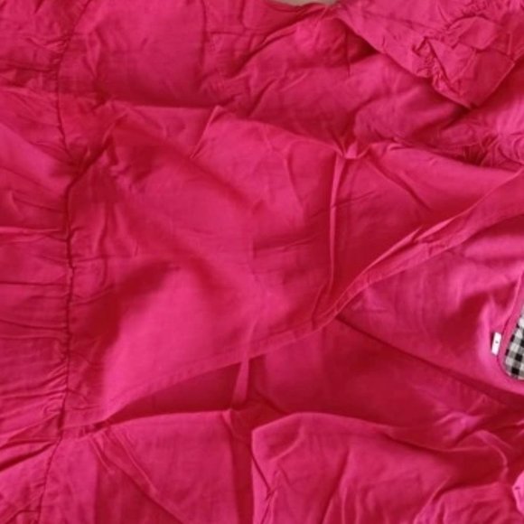 HOT PINK V-Neck Frill Trim Dress - Picture 7 of 7